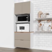 Torre Quente 2 Nichos Forno e Microondas sem Rodapé Puxador 150cm Ipanema CabeCasa MadeiraOriginals