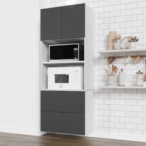 Torre Quente 2 Nichos Forno e Microondas sem Rodapé Puxador 150cm Ipanema CabeCasa MadeiraOriginals