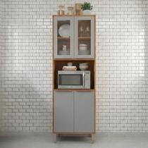 Torre Quente 4 Portas Reflecta Nicho para Forno ou Microondas 70 cm Brilhante Celeste Bege/Cinamomo/Platina