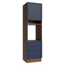 Torre Quente 60 Cm 1 Porta 3 Gavetas Rustic/azul Vik Madesa Rustic/azul
