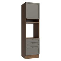 Torre Quente 60 cm 1 Porta 3 Gavetas Rustic/Cinza Vik Madesa