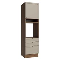 Torre Quente 60 cm 1 Porta 3 Gavetas Rustic/Crema Vik Madesa