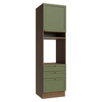 Torre Quente 60 cm 1 Porta 3 Gavetas Rustic/Verde Vik Madesa Torre Quente 60 cm 1 Porta 3 Gavetas Rustic/Verde Vik Madesa