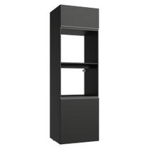 Torre Quente 60 cm 2 Portas 2 Nichos Suspenso Preto Nice Madesa