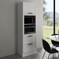 Torre Quente 70cm para Forno e Micro-ondas com 1 Porta Basculante Rodapé e 2 Gavetas Cz Branco