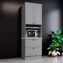 Torre Quente 71,5cm para 1 Forno 2 Gavetas 2 Portas Americana Henn - Cinza/Calcare