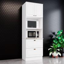 Torre Quente 71,5cm para 2 Fornos 2 gavetas 2 Portas Americana Henn - Branco HP Fosco/Calcare