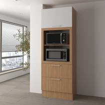 Torre Quente 80cm para Forno e Micro-ondas com 1 Porta Basculante 2 Gavetas e Rodapé Cz