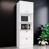 Torre Quente Americana 2 Portas 2 Gavetas 100% Mdf Branco Hp C351 - Henn Torre Quente Americana 2 Portas 2 Gavetas 100% Mdf Branco Hp C351 - Henn