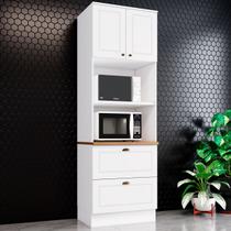 Torre Quente Americana 2 Portas 2 Gavetas 100% Mdf C351 Branco/Nature - Henn Torre Quente Americana 2 Portas 2 Gavetas 100% Mdf C351 Branco/Nature - Henn