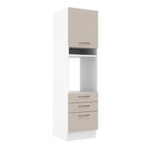 Torre Quente Armário de Cozinha 60 cm 1 Porta 3 Gavetas Branco/Crema Agata Madesa