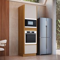 Torre Quente com Canto Arredondado para Forno até 82L de Embutir 2 Portas 1 Gaveta Ripada Fecho Clic Torre Quente com Canto Arredondado para Forno até 82L de Embutir 2 Portas 1 Gaveta Ripada Fecho Clic