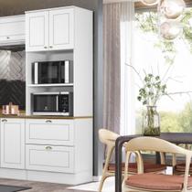 Torre Quente de 2 Fornos 2 Portas 2 Gavetas Emily Henn - Branco Fosco/Nature