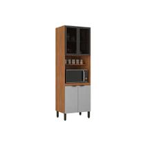 Torre Quente de Cozinha Firenze Forno c/ Prateleira 4 Portas c/ 2Vidro 70x218cm Amendola/Nude Prime TX - Demóbile Torre Quente de Cozinha Firenze Forno c/ Prateleira 4 Portas c/ 2Vidro 70x218cm Amendola/Nude Prime TX - Demóbile