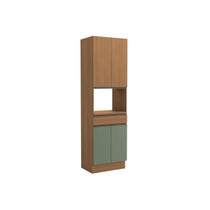 Torre Quente de Cozinha Maxxi G751 c/ 4 Portas 1 Gaveta e 1 Nicho p/ Forno 70cm Canela/Verde - Kappesberg