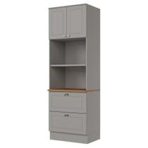 Torre Quente Dupla C351 2 Portas 2 Gavetas MDF 71,5cm Cinza Móveis Henn
