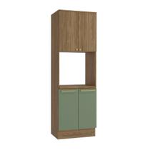 Torre Quente Kit para 1 Forno 70cm 4 Portas Botanic Kappesberg - Nogueira/Verde Oliva