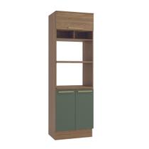 Torre Quente Kit para 2 Fornos 70cm 3 Portas Botanic Kappesberg - Nogueira/Verde Oliva