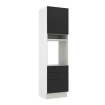 Torre Quente Madesa Agata 60cm 1 Porta 3 Gaveta Branco Preto