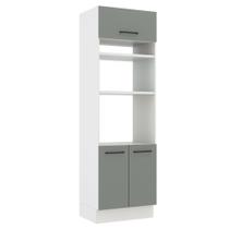 Torre Quente Madesa Agata 70 cm 3 Portas Branco e Cinza Torre Quente Madesa Agata 70 cm 3 Portas Branco e Cinza