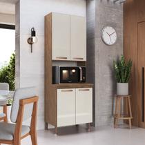 Torre Quente Modulada Para Forno Fidelitá Berlim 70 Cm 4 Portas Noce/Off-White - Fidelitá Móveis