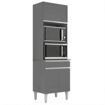 Torre Quente Para Forno E Microondas 202x61cm Andreia Cinza Reajl Móveis Cinza Torre Quente Para Forno E Microondas 202x61cm Andreia Cinza Reajl Móveis Cinza