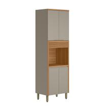 Torre Simples Arya 70cm 100% MDF Jequitibá/Gris Fosco - sallar home