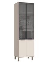 Torre Stylo 70 Cm 4 portas, 2 Portas Fechadas e 2 Portas Vidro Reflecta Prata Luciane Moveis Torre Stylo 70 Cm 4 portas, 2 Portas Fechadas e 2 Portas Vidro Reflecta Prata Luciane Moveis