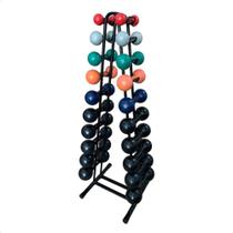 Torre Suporte + Halteres Emborrachados Pares de 1 a 10Kg Torre Suporte + Halteres Emborrachados Pares de 1 a 10Kg