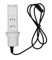 Torre Tomada 2 Elétrica 10A - Cozinha - Branco Branca Totem Multiplug Extensão Retrátil Embutir Sobrepor em Mesa Bancada ou Móvel Torre Tomada 2 Elétrica 10A - Cozinha - Branco Branca Totem Multiplug Extensão Retrátil Embutir Sobrepor em Mesa Bancada ou Móvel