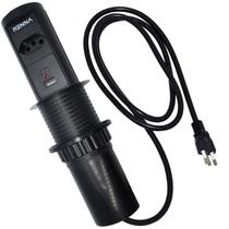 Torre Tomada Automática Indução Wireless 1 T + 2 USB Preta