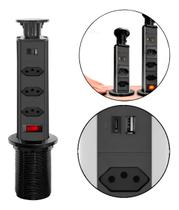 Torre Tomada Multiplug Embutir Retrátil Mesa Usb Tipoc 8691 Torre Tomada Multiplug Embutir Retrátil Mesa Usb Tipoc 8691