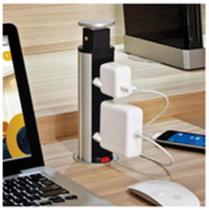 Torre Tomada Retrátil Multiplug 3 Tomadas e USB Preta Embutir Mesa Torre Tomada Retrátil Multiplug 3 Tomadas e USB Preta Embutir Mesa