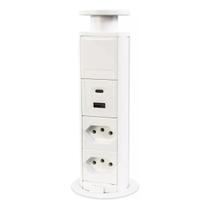 Torre Totem 2 Tomadas 1 USB + 1 USB-C Turbo Charger Torre Totem 2 Tomadas 1 USB + 1 USB-C Turbo Charger