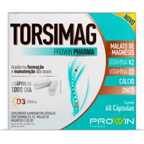 Torsimag ProWin Pharma 60 cápsulas - Malato de Magnésio + Vit D3 + Vit K2 + Cálcio + Zinco