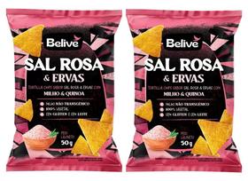 Tortilla Chips Belive Sal Rosa E Ervas 50g KIT C/2 Unidades