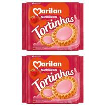 Tortinha Biscoito Recheada Sabor Morango Kit 2 Pacotes 300g