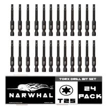 Torx Bits Narwhal T25 (pacote com 24 grau de impacto de 5 cm) com estojo Torx Bits Narwhal T25 (pacote com 24 grau de impacto de 5 cm) com estojo