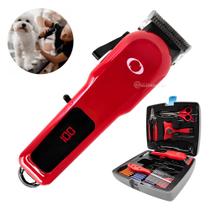 Tosa Silenciosa para Pets Máquina Sem Fio com Kit Profissional e Estojo MA013