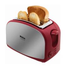 Tostador Philco French Toast com Função Descongelar 8 Níveis de Tostagem Vermelho e Inox