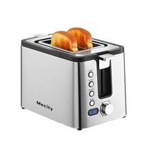 Tostadora Mecity para 2 rebanadas de acero inoxidable 800W con temporizador y función para bagels