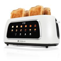 Tostadora Tesslux para 4 rebanadas con pantalla táctil, 6 niveles y ranuras de 3,8 cm