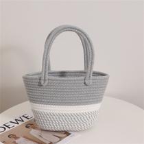 Tote Bag de Algodão Listrado Retrô - Mochila de Design de Nicho