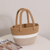 Tote Bag de Algodão Listrado Retrô - Mochila de Design de Nicho