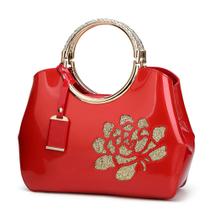 Tote de Couro Patente Elegante - Mochila Diagonal de Ombro