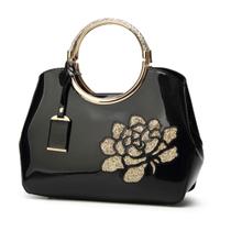 Tote de Couro Patente Elegante - Mochila Diagonal de Ombro