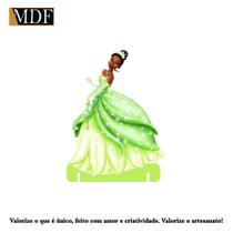 Totem de Mesa Princesa Verde 20cm Displays Aniversário Mdf Adesivado