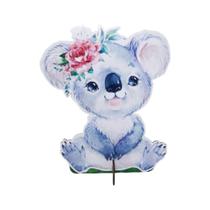 Totem de Mesa Safari Coala 25cm Displays Aniversário Mdf Adesivado