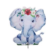 Totem de Mesa Safari Elefante 25cm Displays Aniversário Mdf Adesivado