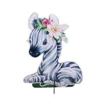 Totem de Mesa Safari Zebra 25cm Displays Aniversário Mdf Adesivado